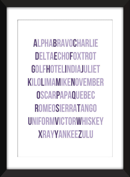 Phonetic Alphabet - Unframed Typography Print