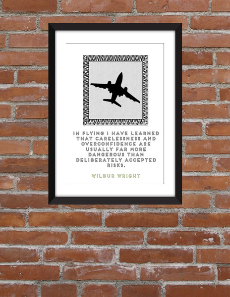 Wilbur Wright Risks Quote - Unframed Aviation Print