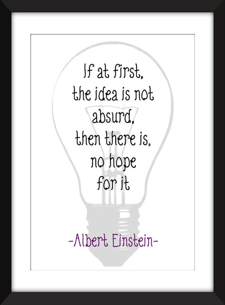 Albert Einstein "Ideas" Quotation Unframed Print