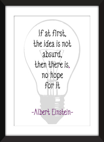 Albert Einstein "Ideas" Quotation Unframed Print