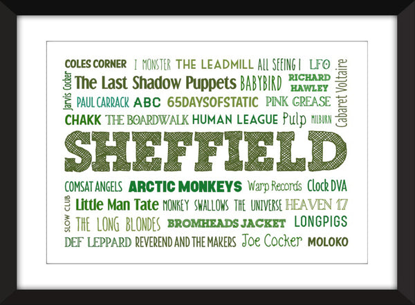 The Sound of Sheffield - Unframed Typography Print