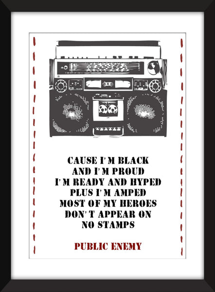 Set of 3 Public Enemy Lyrics - Unframed Prints