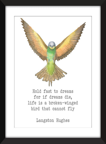 Langston Hughes "Bird" Quote - Unframed Print