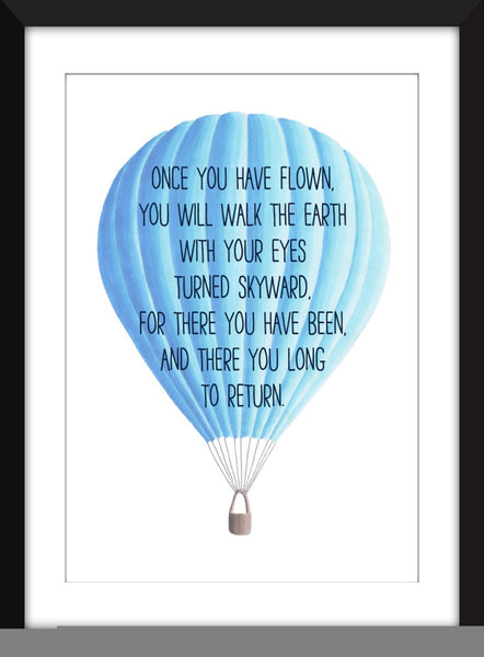 Leonardo Da Vinci Flying Quote - Unframed Children's Print