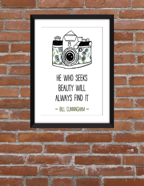 Bill Cunningham "Beauty" Quote Unframed Print