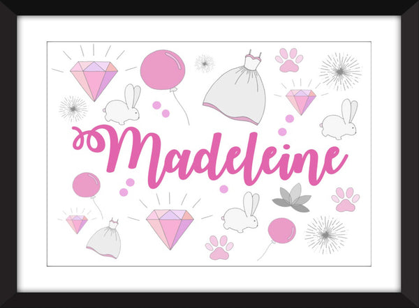 Personalised Girls Name Print - Perfect for Nursery