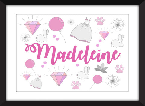 Personalised Girls Name Print - Perfect for Nursery