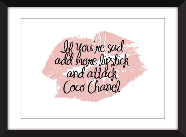 Set of 4 Lipstick Quotes - Unframed Prints