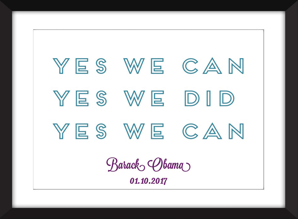 Barack Obama "Yes We Can" Quote Unframed Print