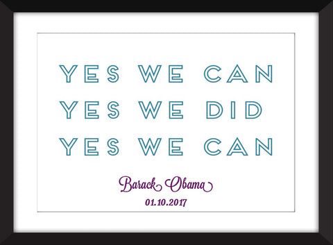 Barack Obama "Yes We Can" Quote Unframed Print
