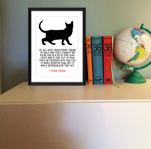Mark Twain Cat Quote - Unframed Print
