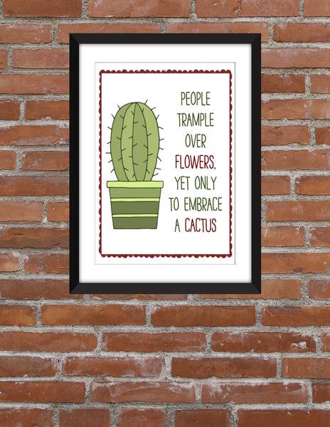 James Joyce Cactus Quote -  Unframed Print