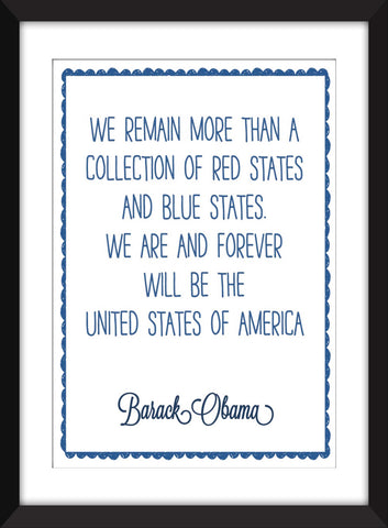 Barack Obama "United States of America" Quote - Unframed Print