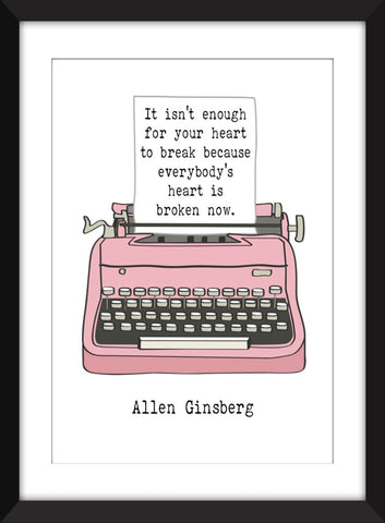 Allen Ginsberg "Heart" Quote Unframed Print