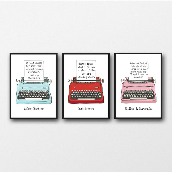 Set of 3 Beat Generation Quotes - Unframed Prints