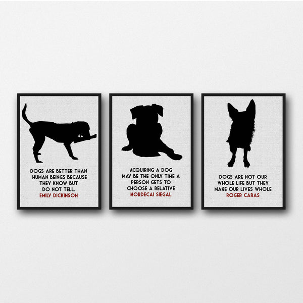 Set of 3 Dog Quotes - Unframed Prints