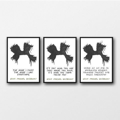 Set of 3 Jean-Michel Basquiat Quotes - Unframed Prints
