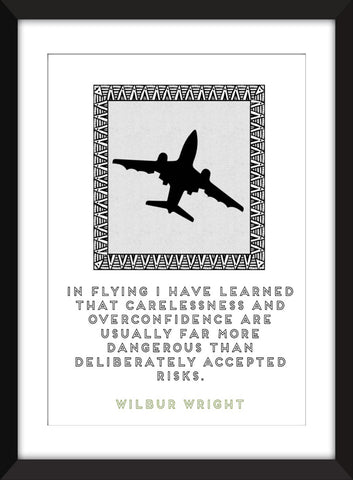 Wilbur Wright Risks Quote - Unframed Aviation Print