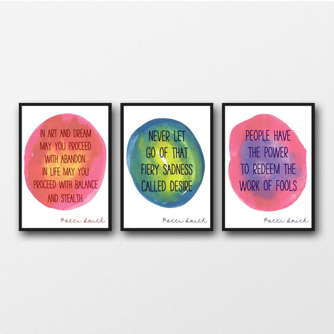Set of 3 Patti Smith Quotes - Unframed Prints