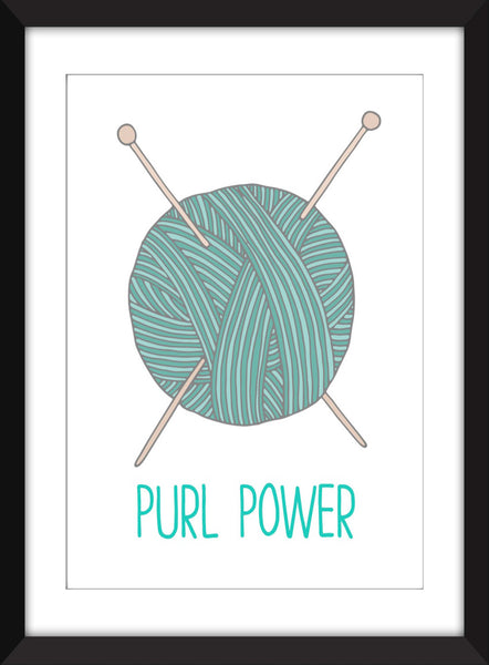 Purl Power - Unframed Knitting Print