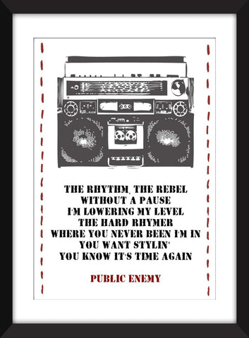 Public Enemy Rebel Without a Pause Lyrics - Unframed Print