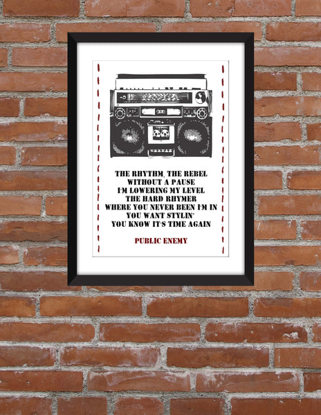 Public Enemy Rebel Without a Pause Lyrics - Unframed Print