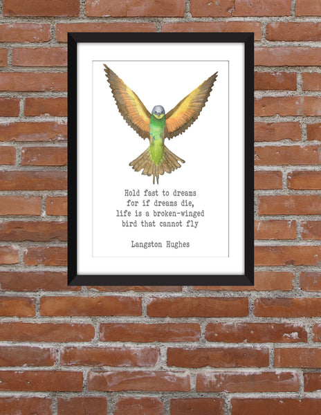 Langston Hughes "Bird" Quote - Unframed Print