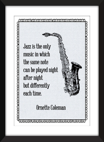 Set of 3  Jazz Musician Quotes - Unframed Prints