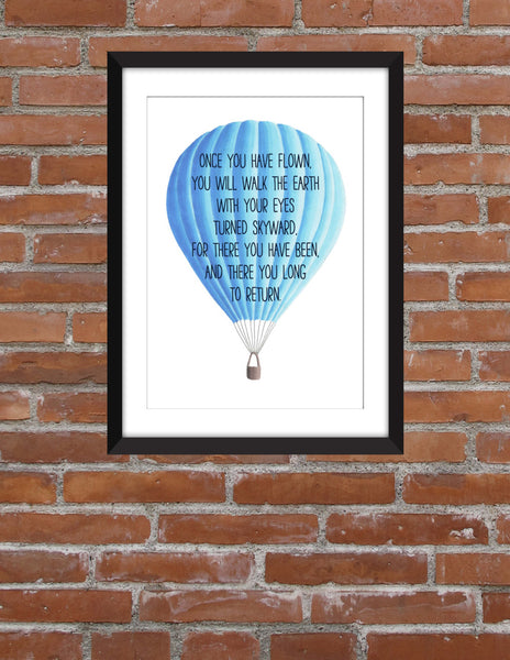 Leonardo Da Vinci Flying Quote - Unframed Children's Print