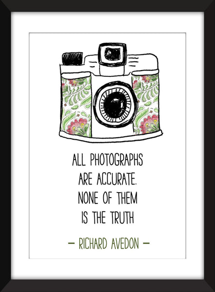 Richard Avedon "All Photographs Are Accurate" Quote - Unframed Print