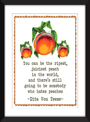 Dita Von Teese Peach Quote - Unframed Print
