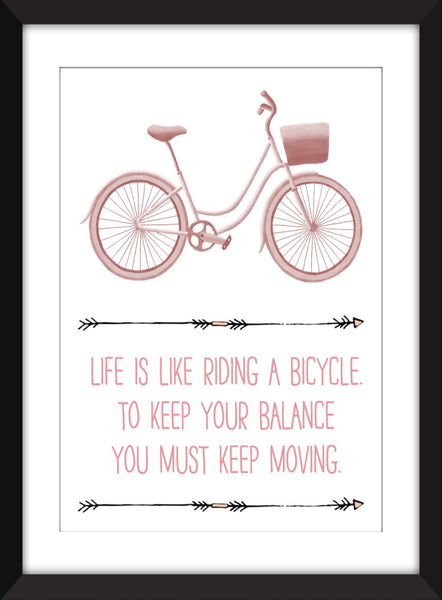 Albert Einstein Life is Like Riding A Bicycle Unframed Print
