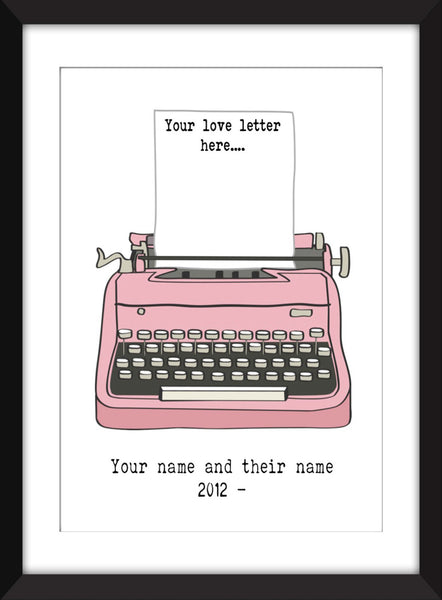 Personalised Love Letter - Unframed Print