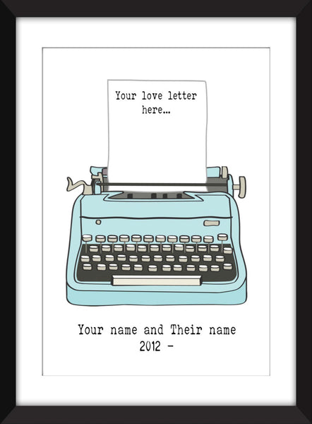 Personalised Love Letter - Unframed Print