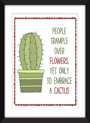 James Joyce Cactus Quote -  Unframed Print