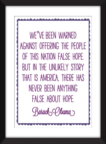 Set of 3 Barack Obama Quotes- Unframed Prints