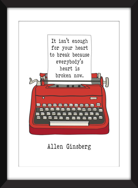 Allen Ginsberg "Heart" Quote Unframed Print