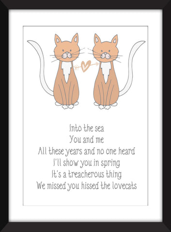 The Cure Lovecats Lyrics - Unframed Print