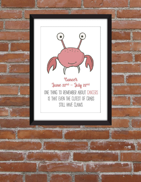 Cancer (Zodiac) - Unframed Print