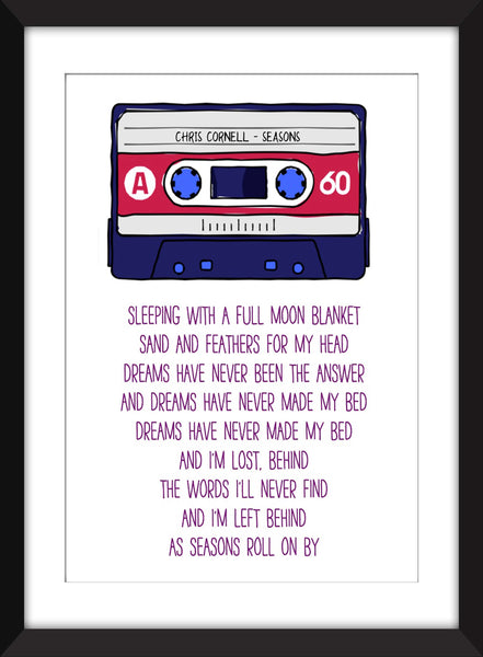 Chris Cornell (Soundgarden) Seasons Lyrics - Unframed Print