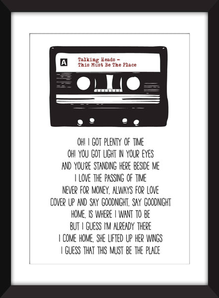 Talking Heads This Must Be The Place Lyrics - Unframed Print
