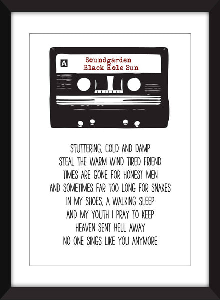 Soundgarden Black Hole Sun Lyrics - Unframed Print