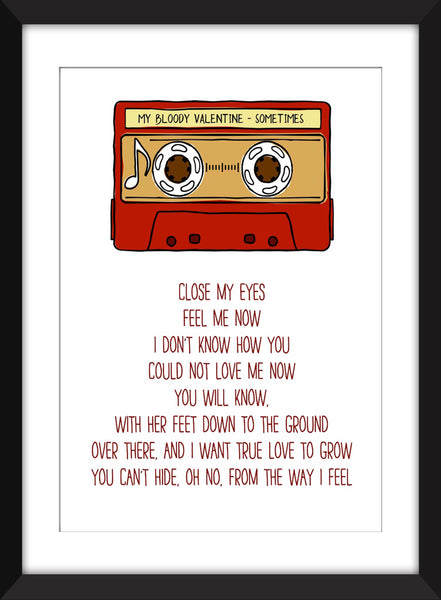 My Bloody Valentine Sometimes Lyrics - Unframed Print