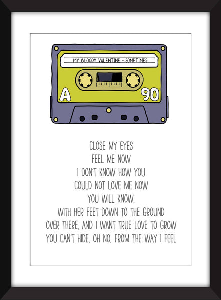 My Bloody Valentine Sometimes Lyrics - Unframed Print