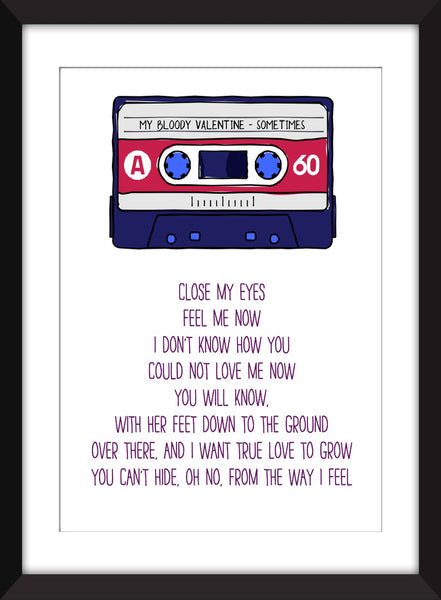 My Bloody Valentine Sometimes Lyrics - Unframed Print