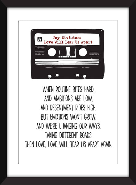 Joy Division Love Will Tear Us Apart Lyrics - Unframed Print