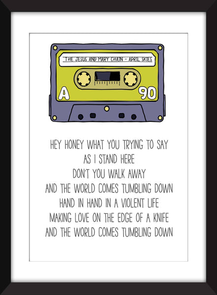 Jesus and Mary Chain April Skies Lyrics - Unframed Print