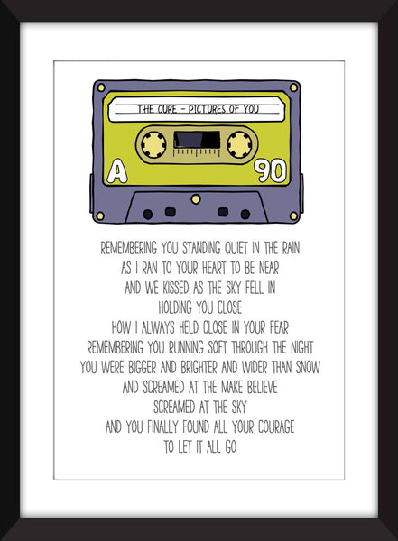 The Cure Pictures of You Lyrics - Unframed Print