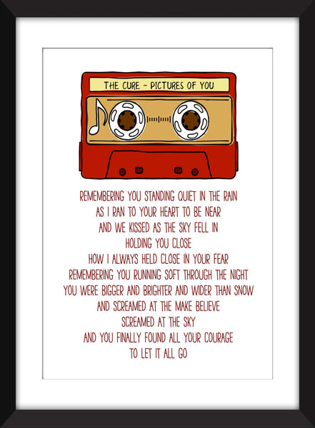 The Cure Pictures of You Lyrics - Unframed Print