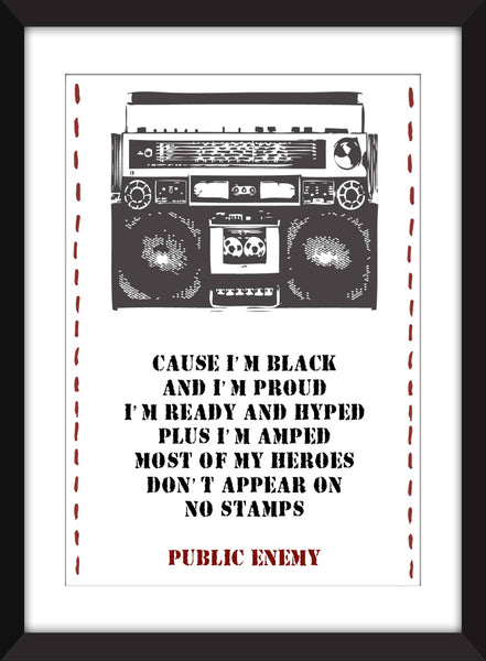 Public Enemy Fight the Power Lyrics - Unframed Print